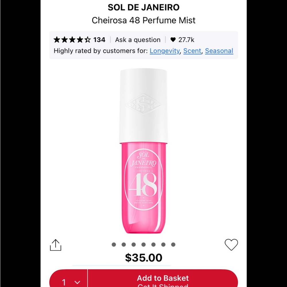Sol de Janeiro Cheirosa 48 Perfume Mist — Bright Pink & White
